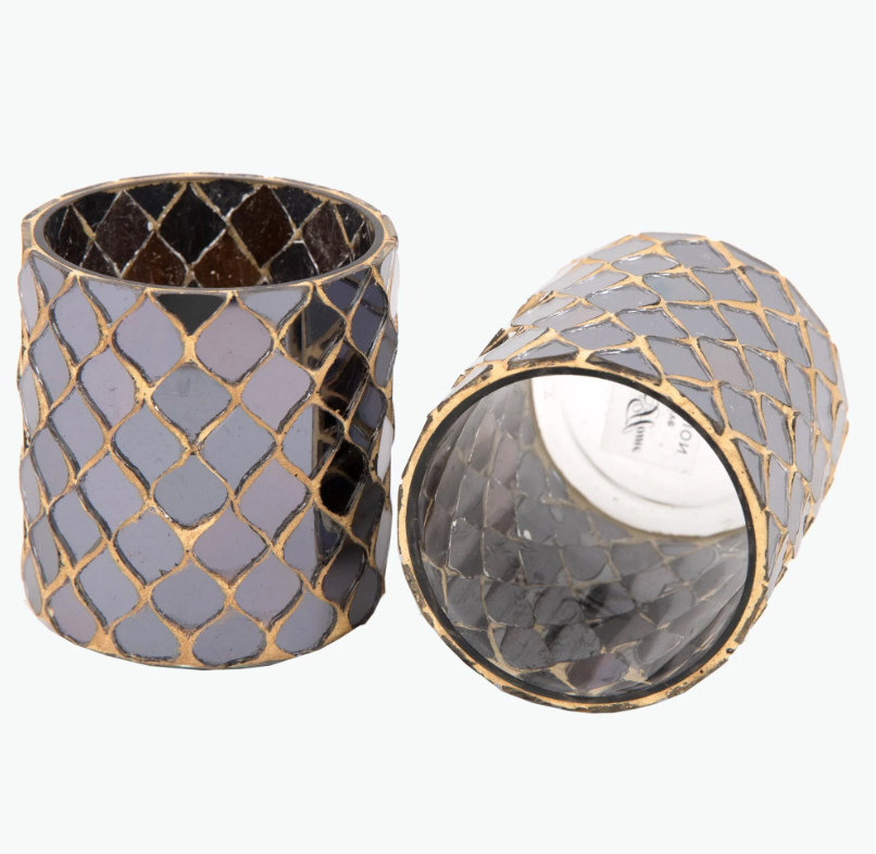 Mosaïque Noir teeküünlaalused, 2 tk