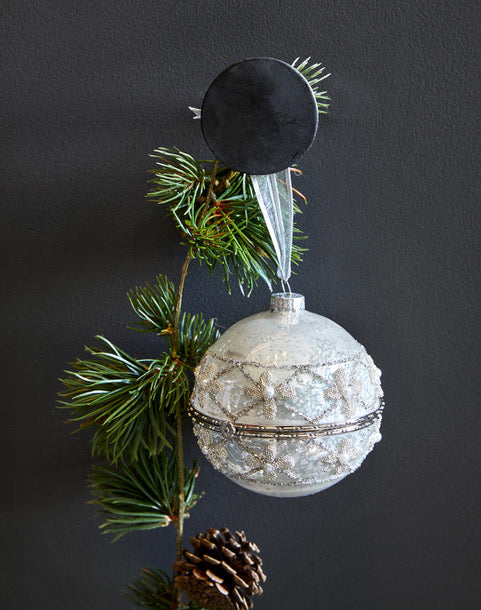 Medaljong valge pall 3 tk