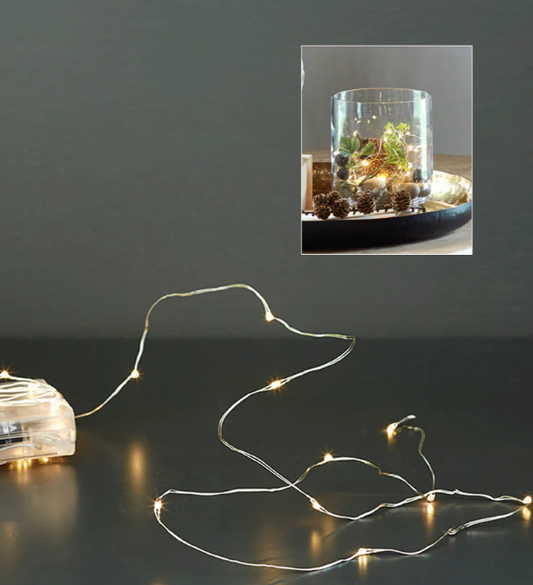 Glow valgusketid 20 LED-tulega, 2 tk, patareitoitel.