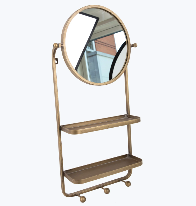 Belmond peegel koos riiulite ja konksudega