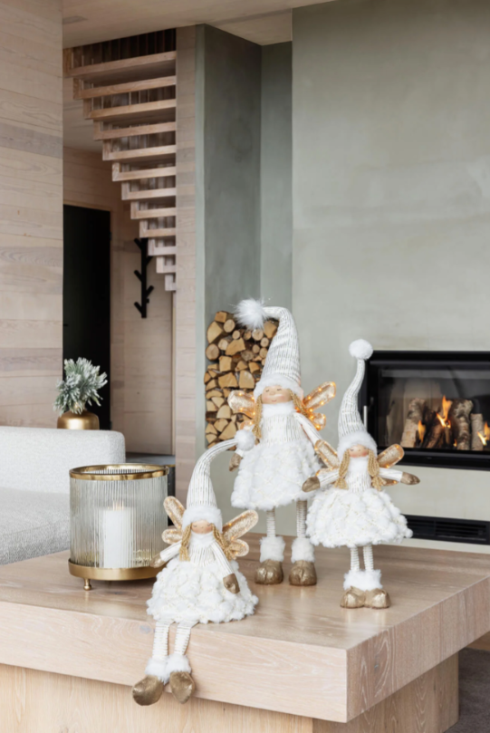 Seisev suur valge ingel (69cm)