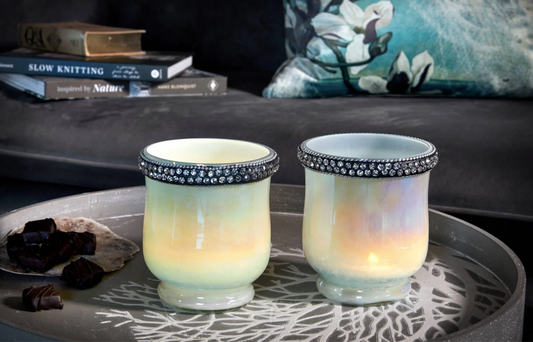 Sweet Candy mintgrön värmeljushållare 2 st